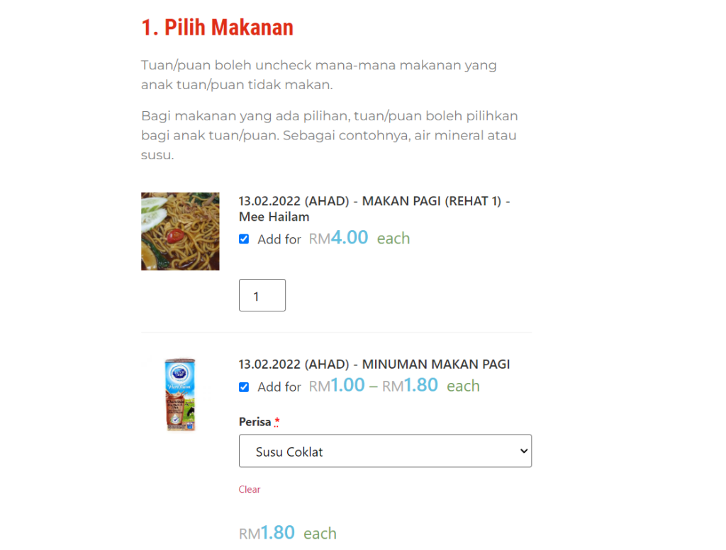 Food Pre-order System